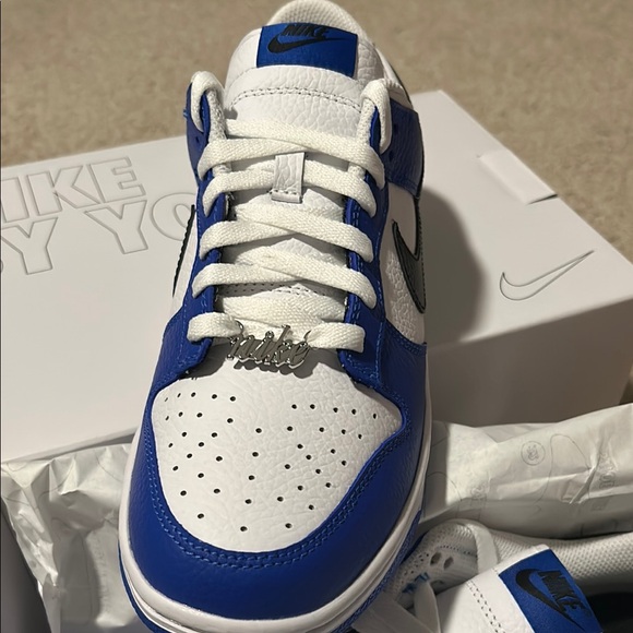Nike Dunk Low Blue and White Sneakers - Picture 2 of 5